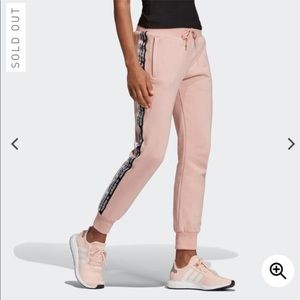 adidas pink sweatpants and sweatshirt set
